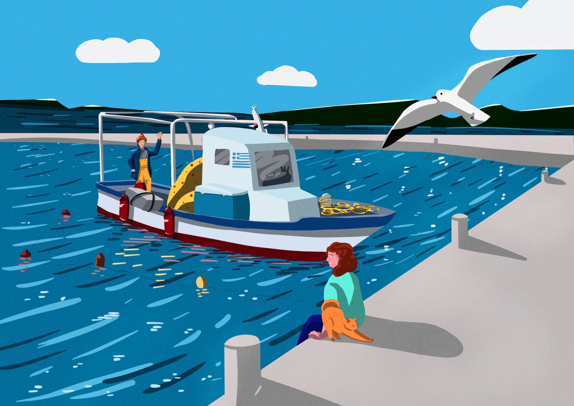 Dans le port de Naxos